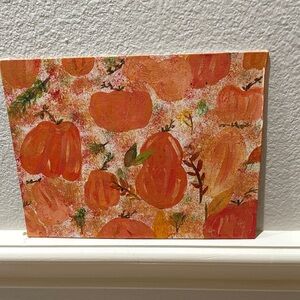 Hand-Painted Pumpkin Canvas Art